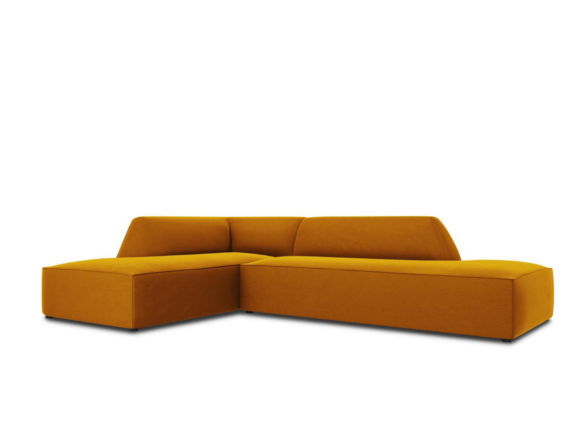 ECKSOFA links Ruby aus Samt gelb 4 Sitzplätze - Gelb, Textil (180/273cm) - Micadoni