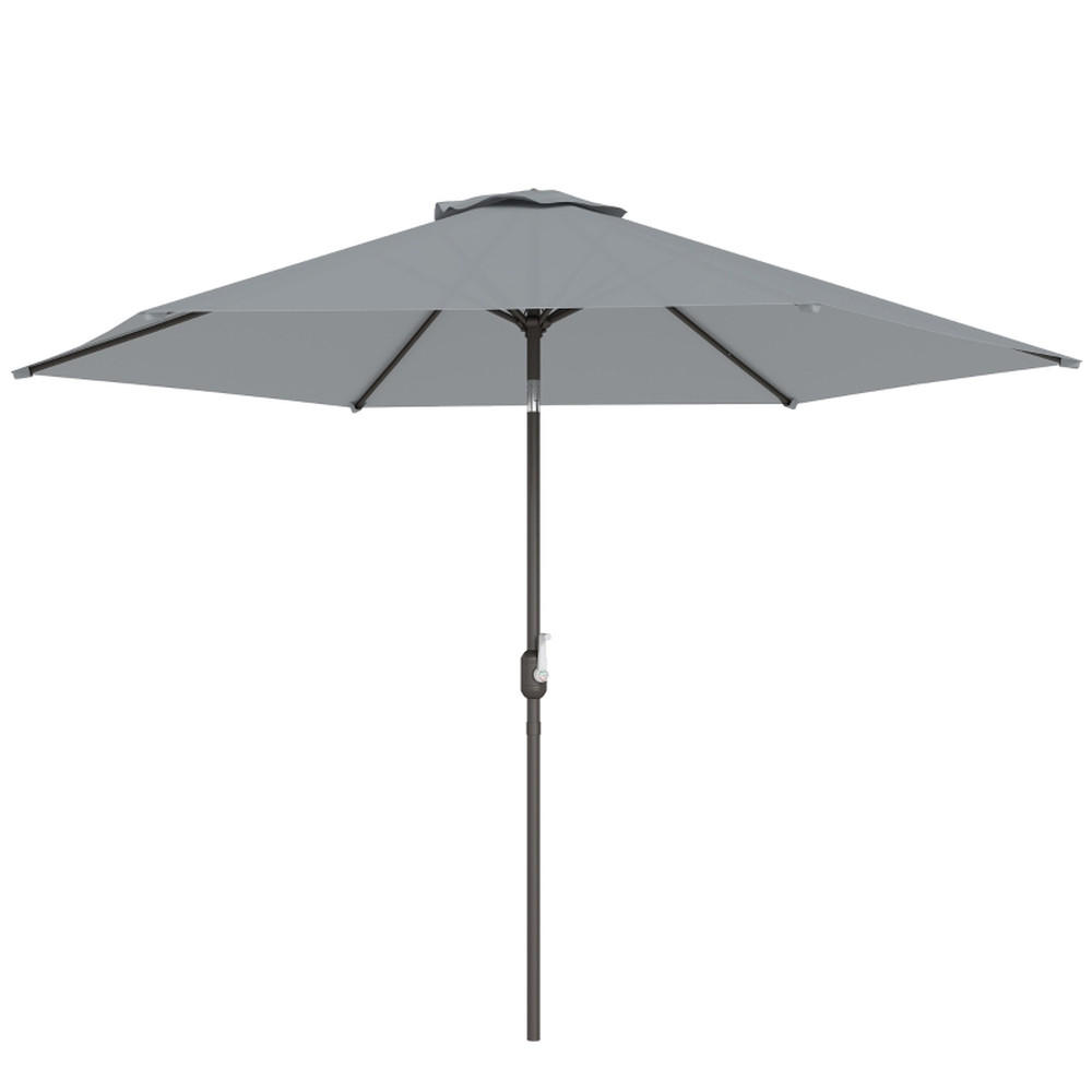 SONNENSCHIRM 3m Mit Kurbel und Neigefunktion - Grau, Textil (295/295cm) - Raelunyi