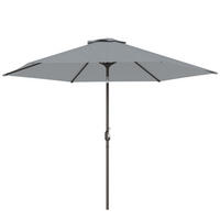 SONNENSCHIRM 3m Mit Kurbel und Neigefunktion - Grau, Textil (295/295cm) - Raelunyi