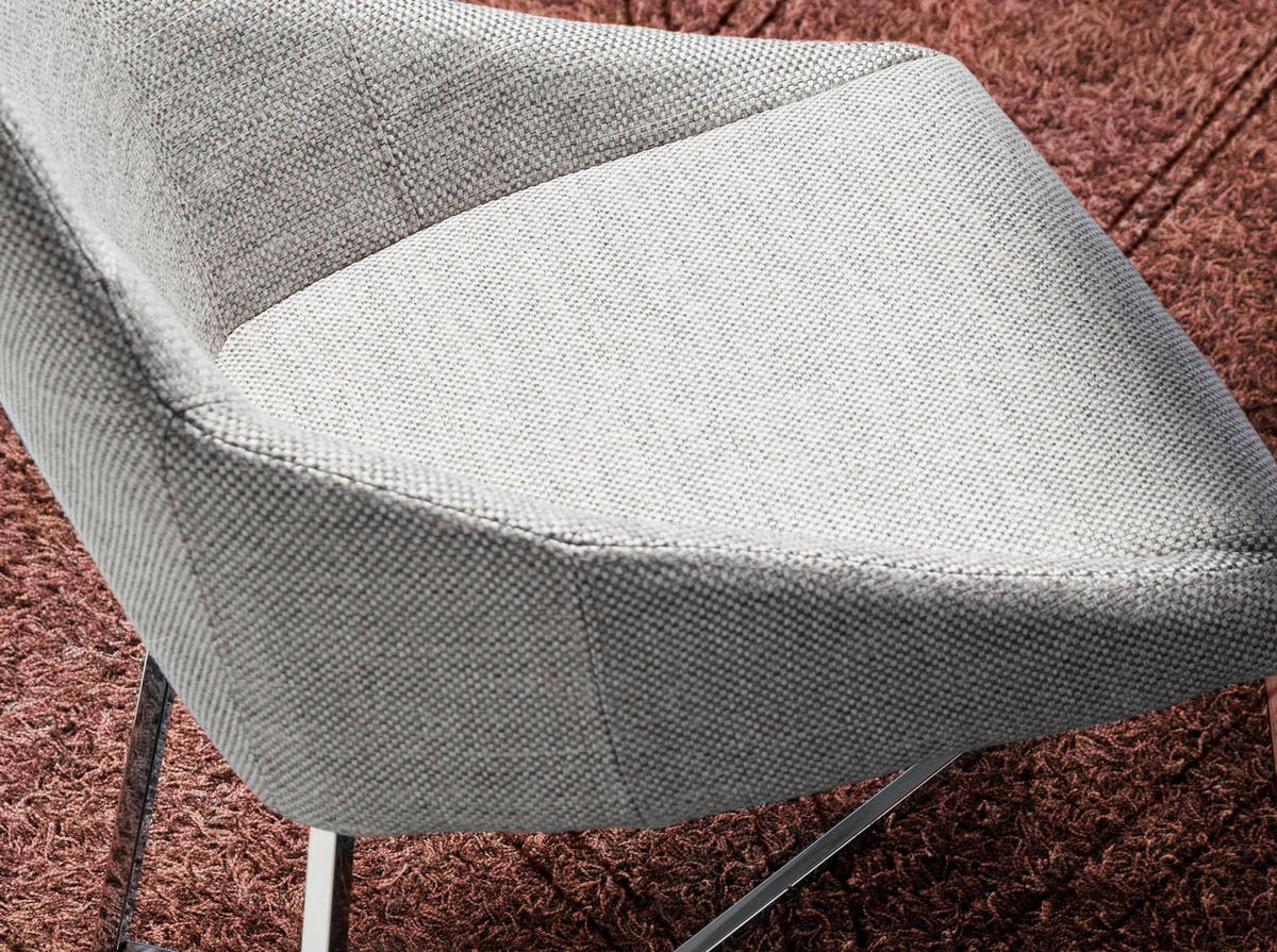 STUHL aus grauem Stoff - Chromfarben/Edelstahlfarben, Textil/Metall (50/91/61cm) - ANGEL CERDA