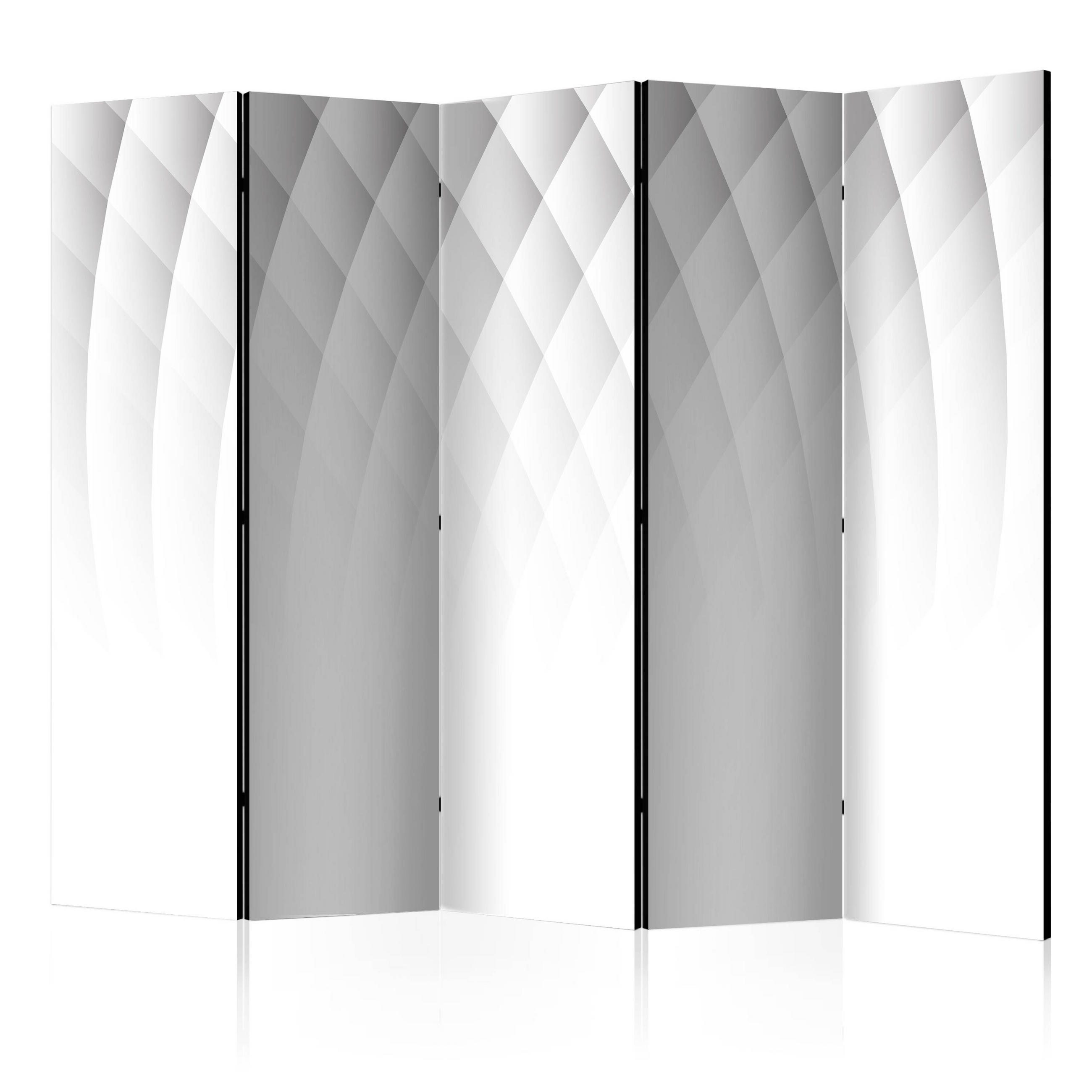 PARAVÁN Obojstranný 5-Dielny 225x172 cm Svetelná Štruktúra - biela, drevo/textil (225/172/3cm) - Muralo
