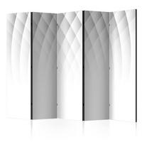 PARAVÁN Obojstranný 5-Dielny 225x172 cm Svetelná Štruktúra - biela, drevo/textil (225/172/3cm) - Muralo