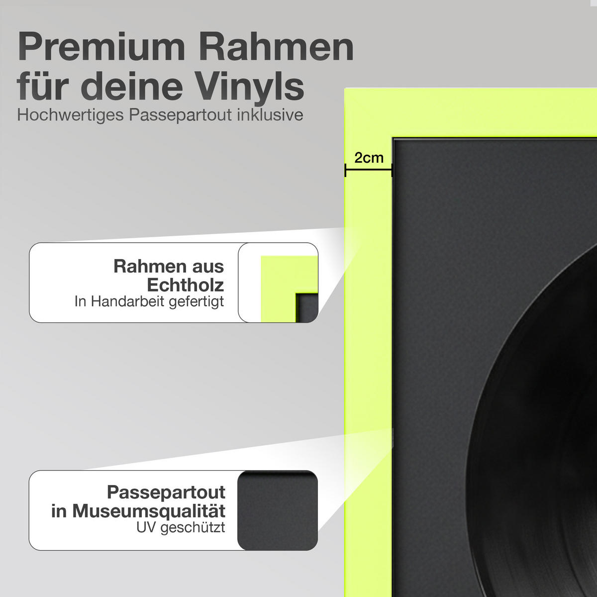 SCHALLPLATTEN RAHMEN 40/40 für das Cover - Grün, Holz (40/40cm) - K-Möbel