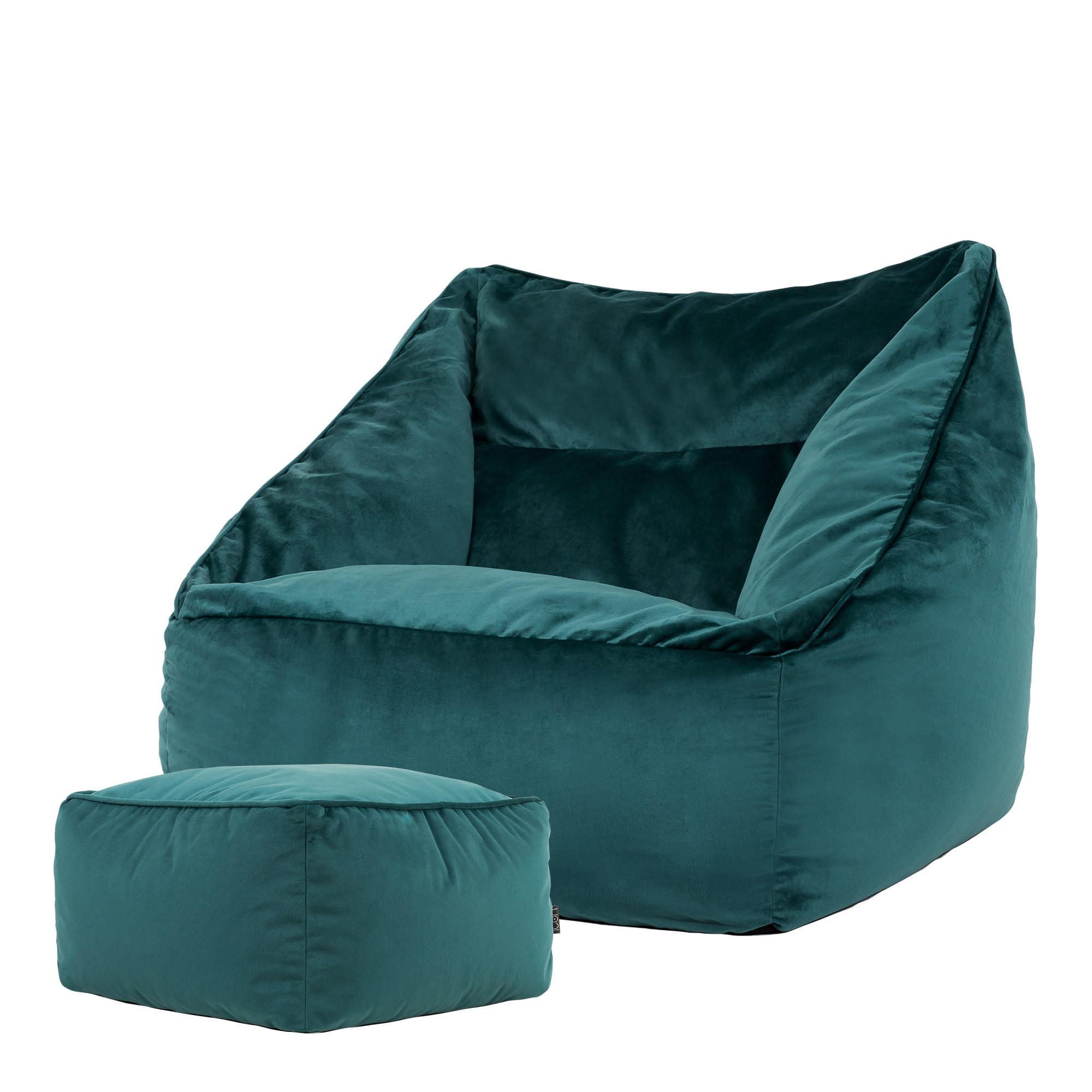 SITZSACK Sessel mit Sitzpouf - Grün, Kunststoff (100/80/88cm) - icon