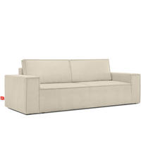 3-SITZER-SCHLAFSOFA NAPI in Pet Friendly Cord-Stoff, cremig - Creme/Schwarz, Textil (244/89/101cm) - KONSIMO®