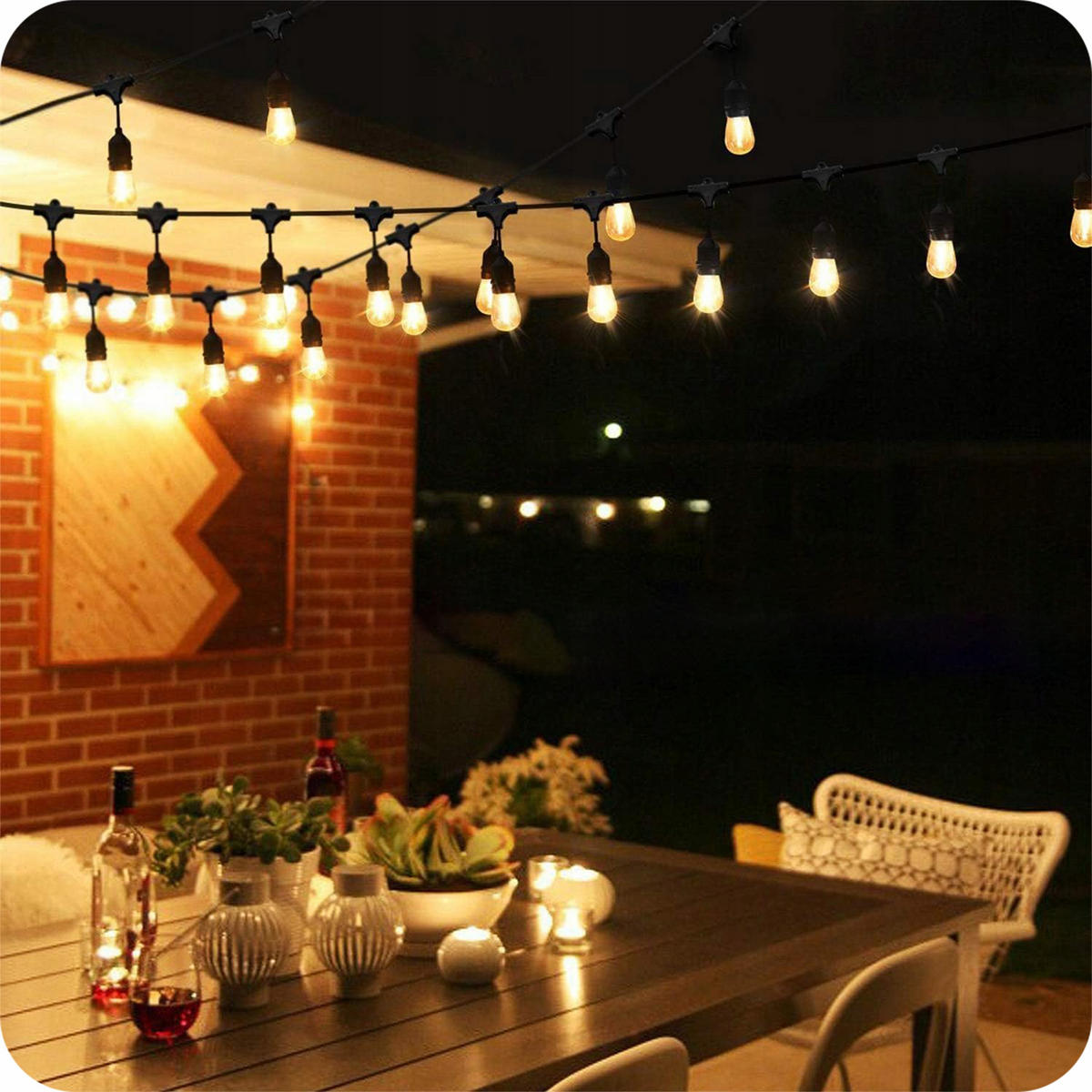 AUSSENLEUCHTE Girlande LED Außen Lichterkette 15m - Schwarz, Kunststoff (15000/10/10cm) - KRUMAD