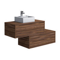 EINZELWASCHTISCH - 94cm x 47cm - Holzspan - naturfarben dunkel - TEANA - Naturfarben, Holz (94/32/47cm) - Vente-Unique