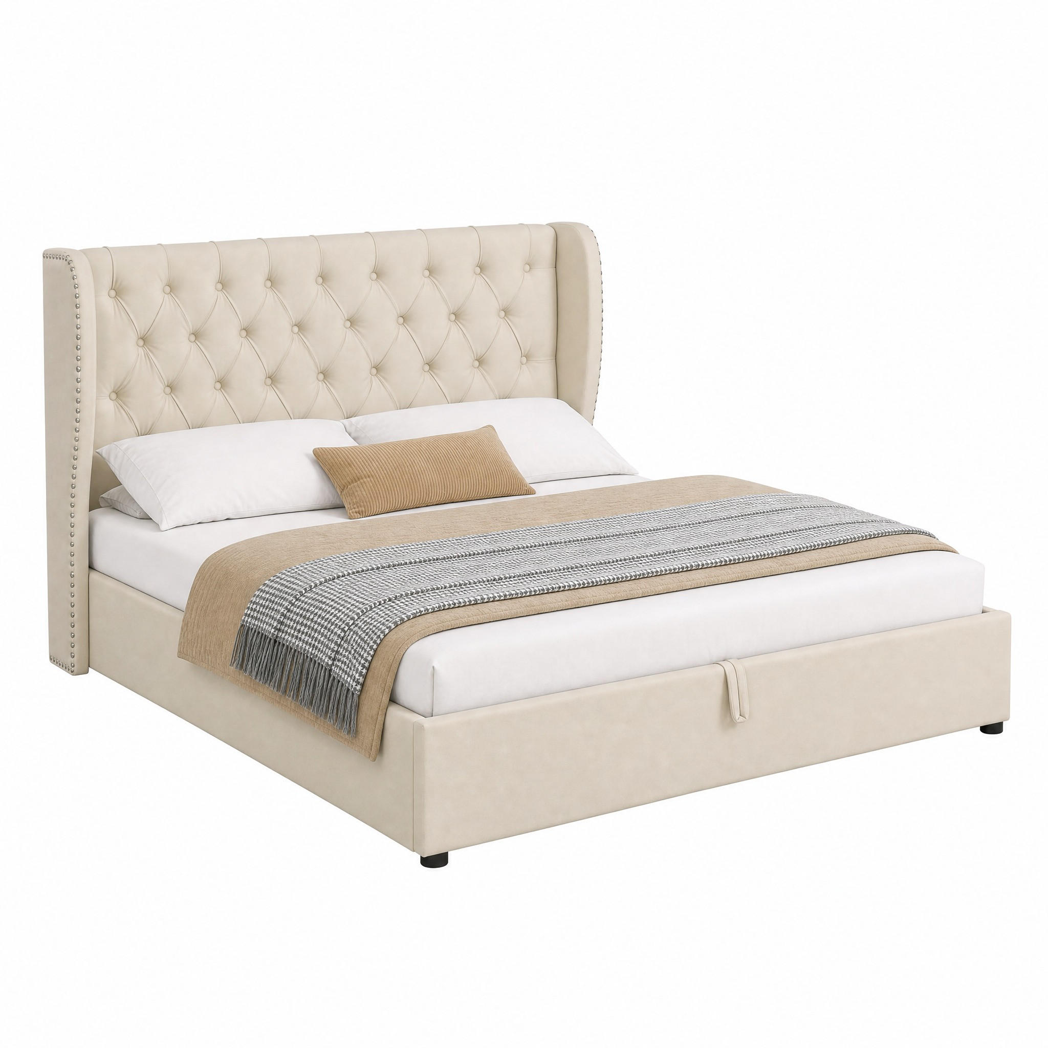 Meubliv Polsterbett Beige 140x200 cm