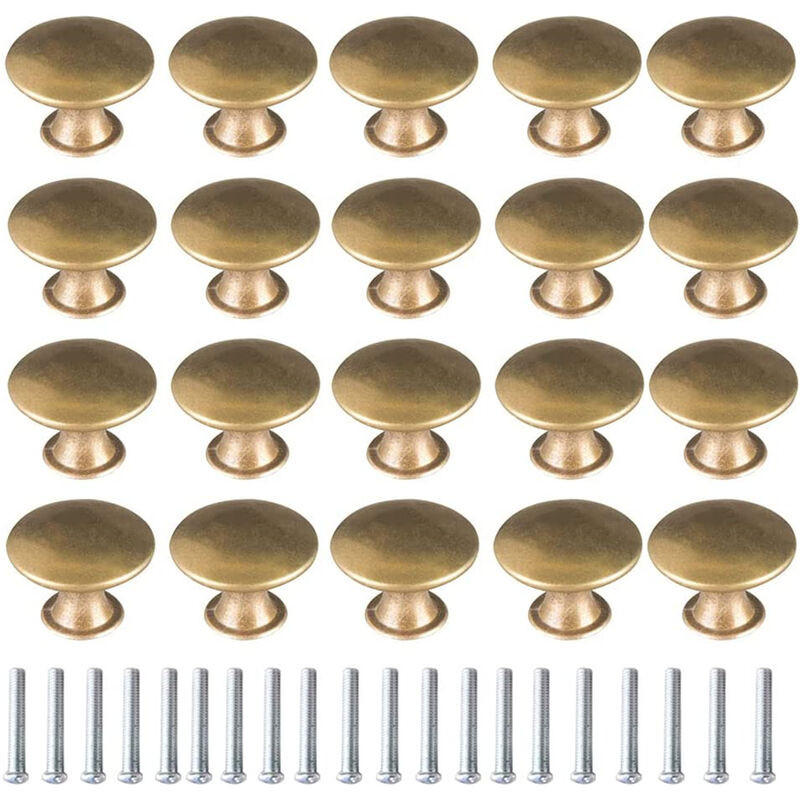 SCHRANKKNOPF Gold 20er-Set 30 mm - Goldfarben, Metall (3/2.1/3cm)