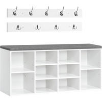 SCHUHREGAL Set Weiß Holz Wandgarderobe - Weiß, Holz (30/48/104cm) - Hoobro