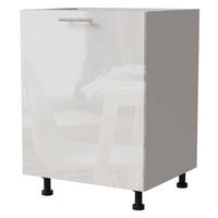 KÜCHENUNTERSCHRANK Essen D1D/60 Weiß Hochglanz / Weiß Matt 60 / 50 / 82cm - Weiß Hochglanz/Weiß, Holz/Holzwerkstoff (60/82/50cm) - Feldmann-Wohnen