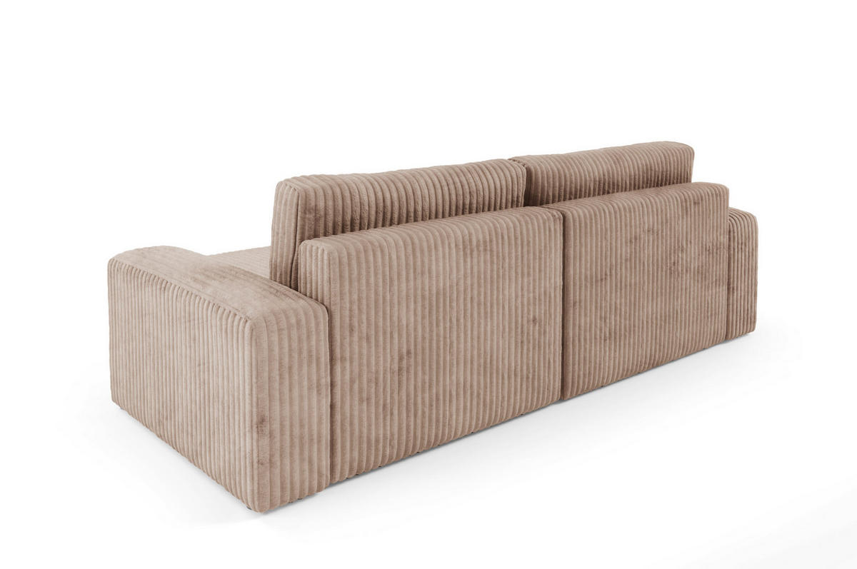 ECKSOFA mit Schlaffunktion Cord Brown - Braun, Textil (244/149cm) - Furnisell