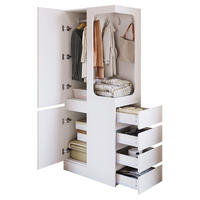 KLEIDERSCHRANK 70/40/170 cm in Weiß mit Schubladen und offenem Hängebereich - Weiß, Holz (70/170/40cm) - BEAOK