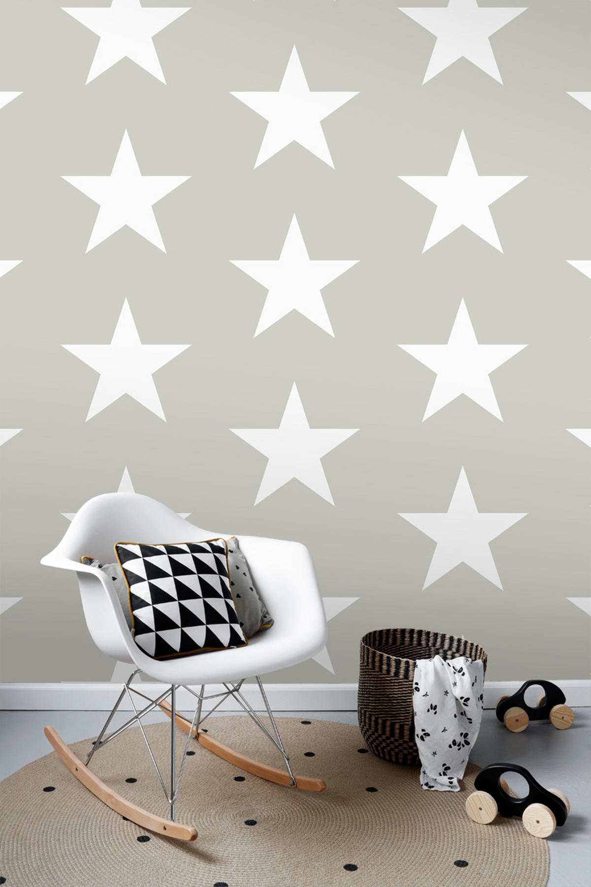 TAPETE Sterne 53 cm x 10.05 m - Beige, Papier (53/0.1cm) - ESTAhome
