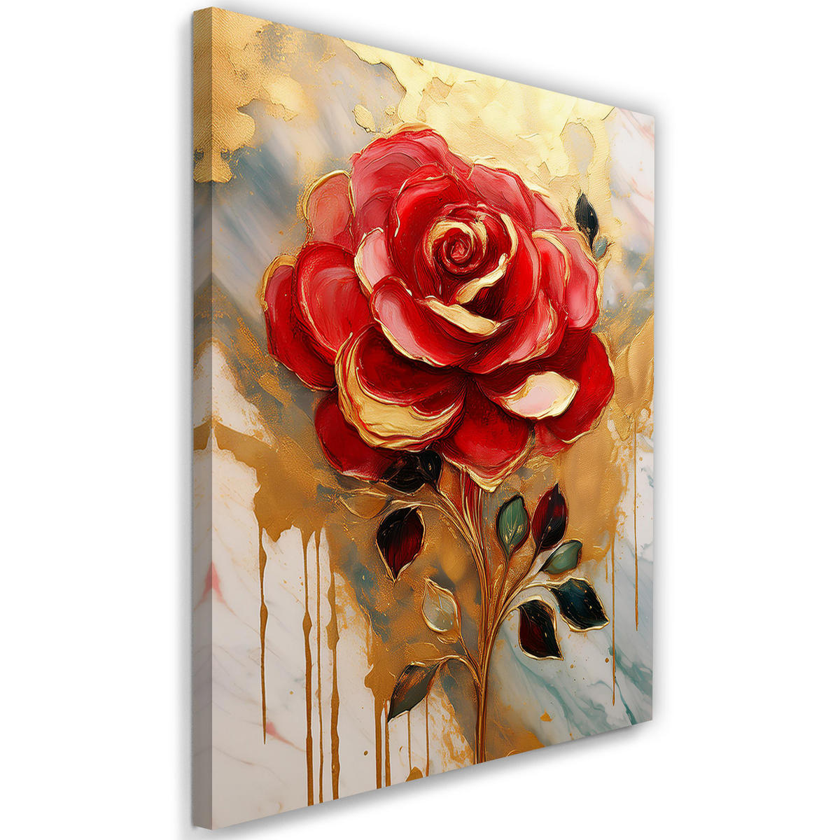 WANDBILD rose gold glamour - Rot, Textil (40/60cm) - Feeby