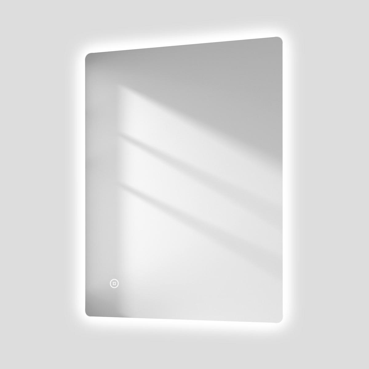 BADSPIEGEL mit Anti-Beschlag Beleuchtung Rechteckig 80/60 cm - Weiß, Glas (60/3/80cm) - EMKE
