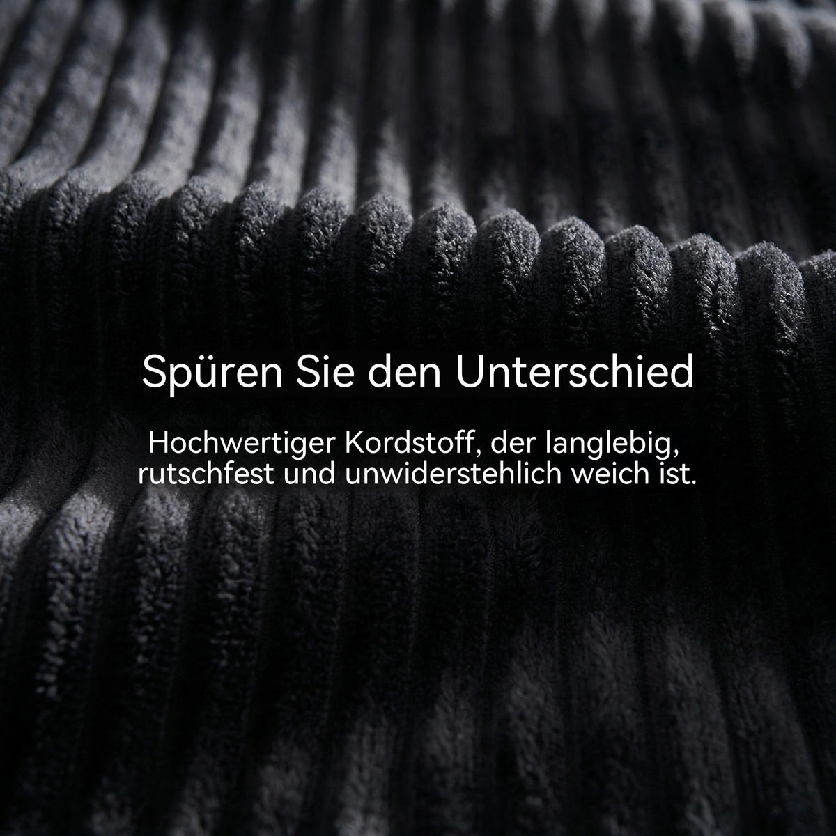 SCHLAFSOFA in Cord Schwarz - Schwarz, Textil (140/85/100cm) - Oxeza