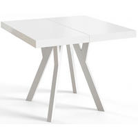 ESSZIMMERTISCH RICO, ausziehbarer Tisch120-220X120X77 cm, Farbe: Weiß, mit Holzbeinen in Farbe Weiß - Weiß, Holzwerkstoff (120/120/77cm) - Alpi-Möbel