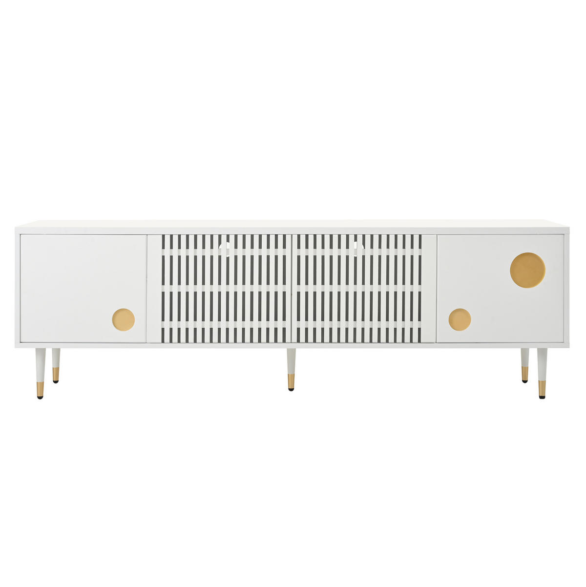 TV-LOWBOARD 170/36/54 cm mit 4 Türen und Kabeldurchlass in Weiß - Weiß, Holzwerkstoff (170/54/36cm) - BEAOK