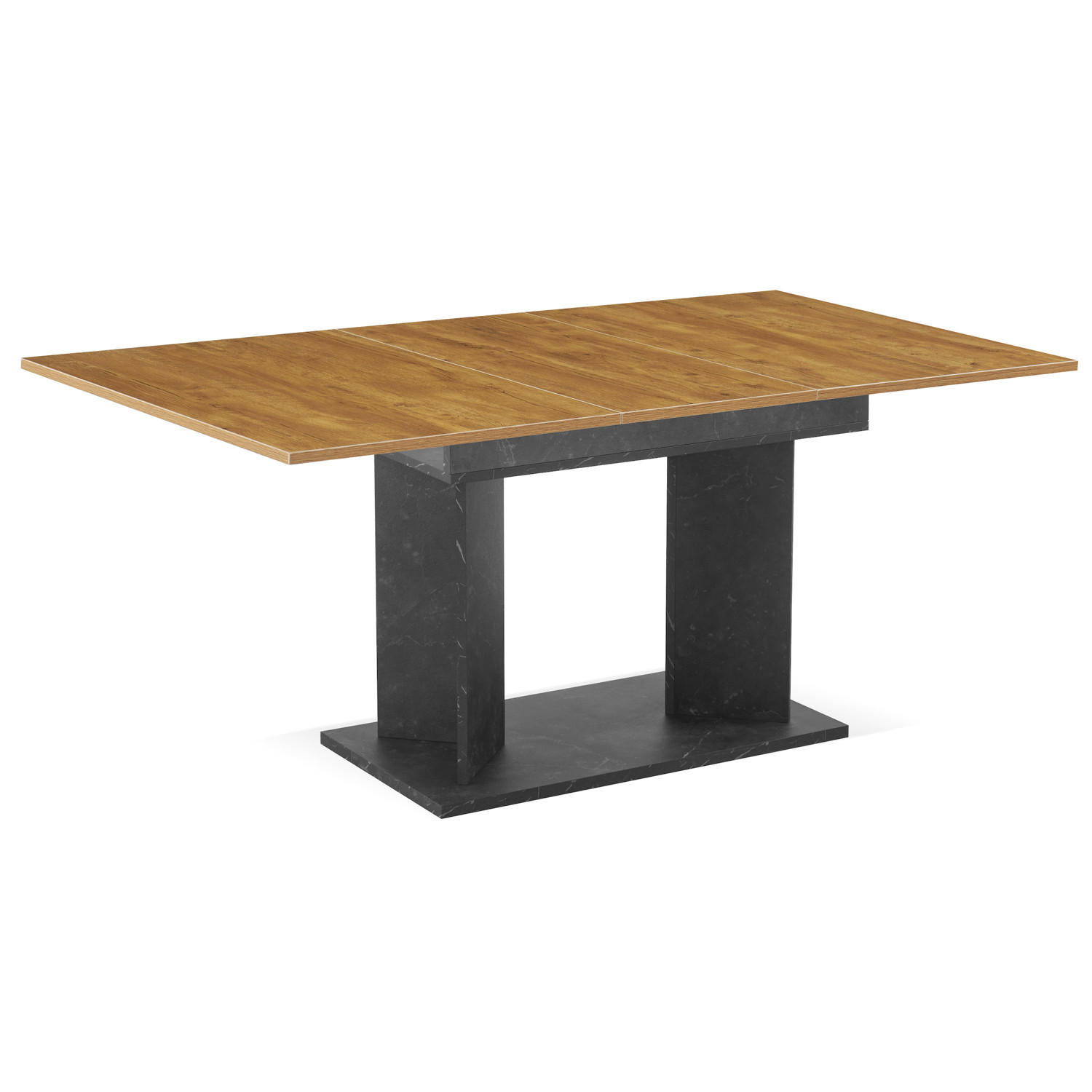 ESSTISCH VIVIAN 120-160/80/76 cm - Wildeiche/Anthrazit, Holzwerkstoff (80/120/76cm) - B&D Home