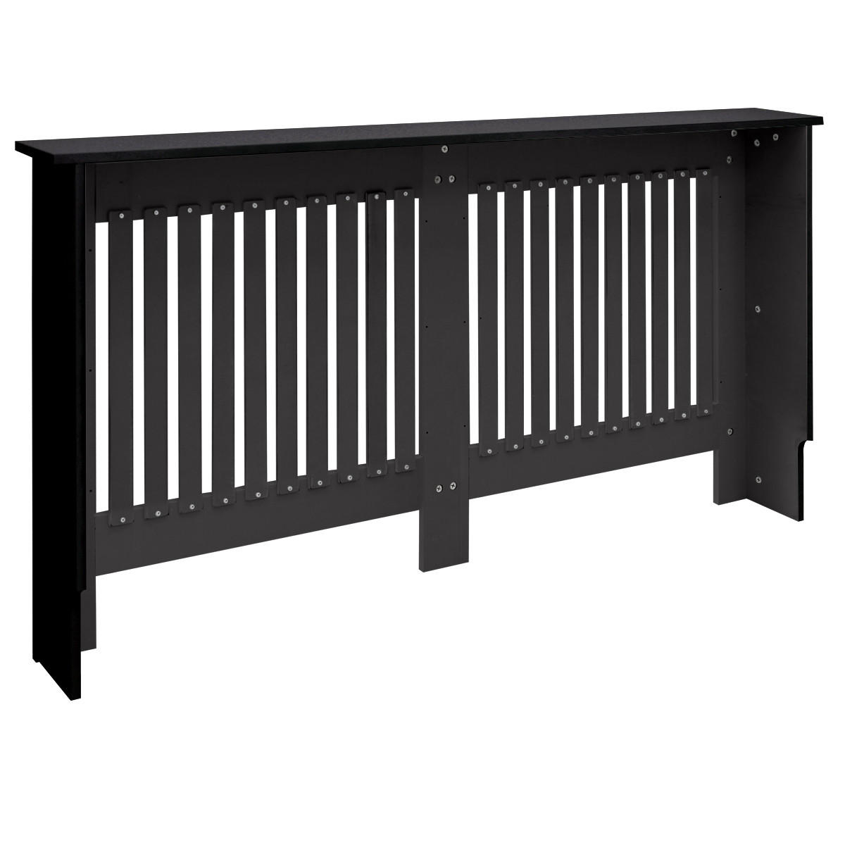 OBLOŽENÍ RADIÁTORU ve venkovském stylu 152 x 19 x 82 cm černé - černá, kompozitní dřevo (19/152/82cm) - ECD-Germany