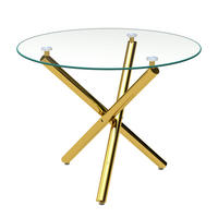 ESSTISCH Transparent Gold 80/80/76 cm - Goldfarben, Holz (80/80/76cm) - PANGIVO