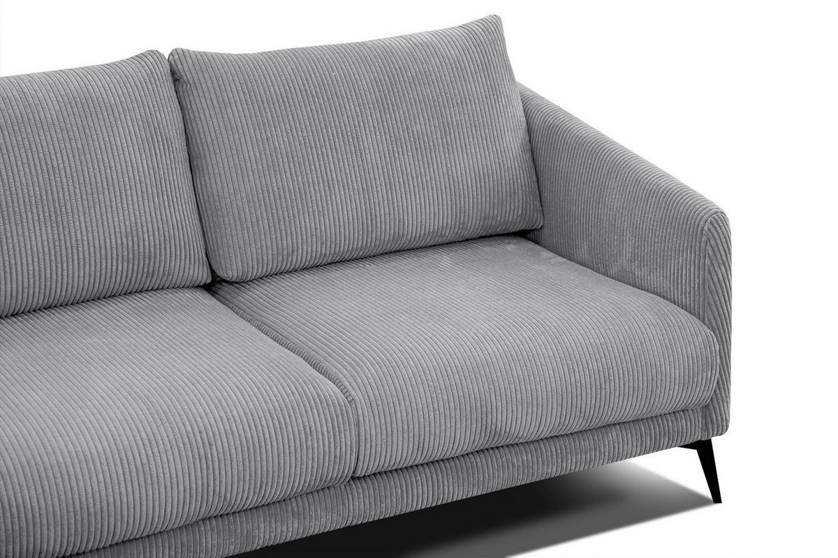 ECKSOFA VILT 4-Sitzer, hellgrau - Hellgrau/Schwarz, Holzwerkstoff/Textil (156/255cm) - Courtois Laville