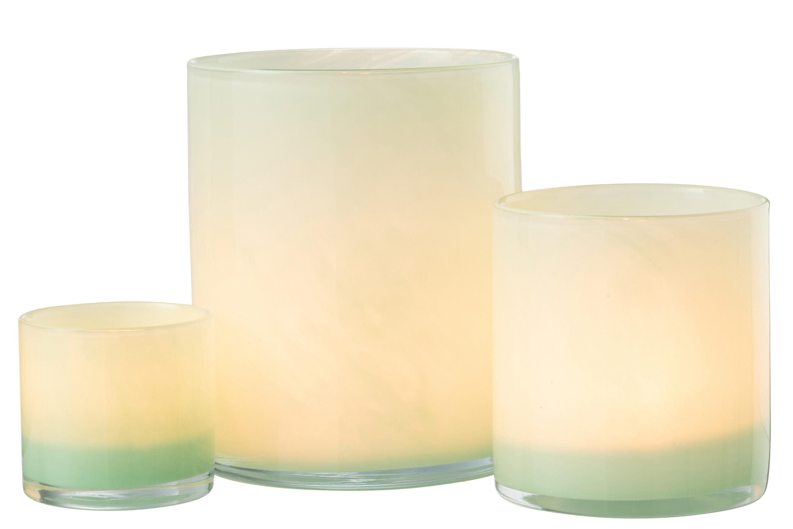 KERZENHALTER JADE - Glas - Grün - L - Mintgrün, Glas (15/18cm) - J-Line