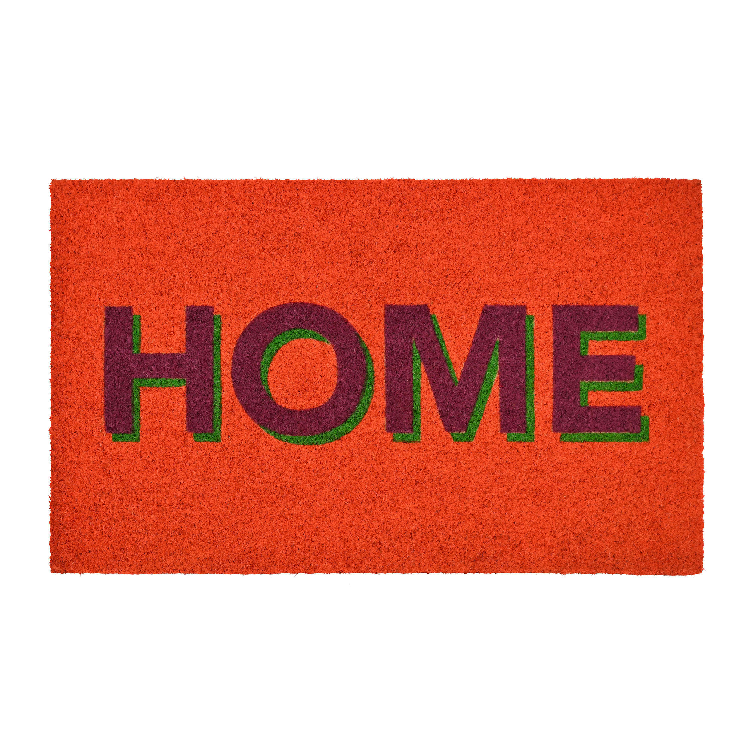 FUSSMATTE Home Neon, Kokos, Vinylrücken, Orange, 45 x 75 cm - Orange, Naturmaterialien (3/46cm) - Gift Company