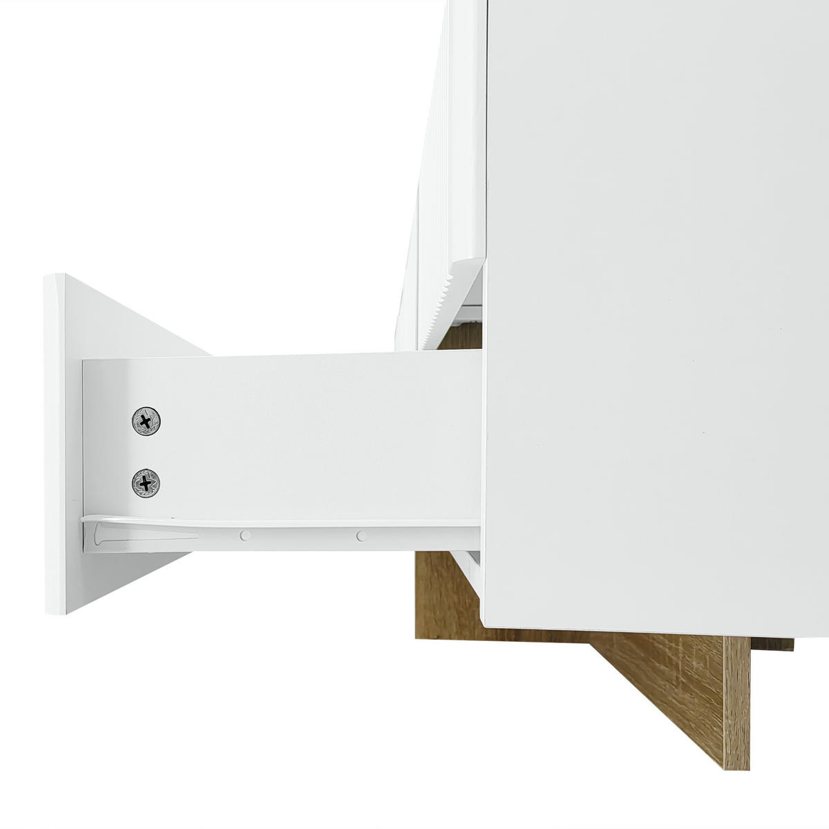 TV-SCHRANK 190 cm Weiß, Gold, Holz - Goldfarben/Weiß, Holzwerkstoff (35/45/190cm) - Raumix