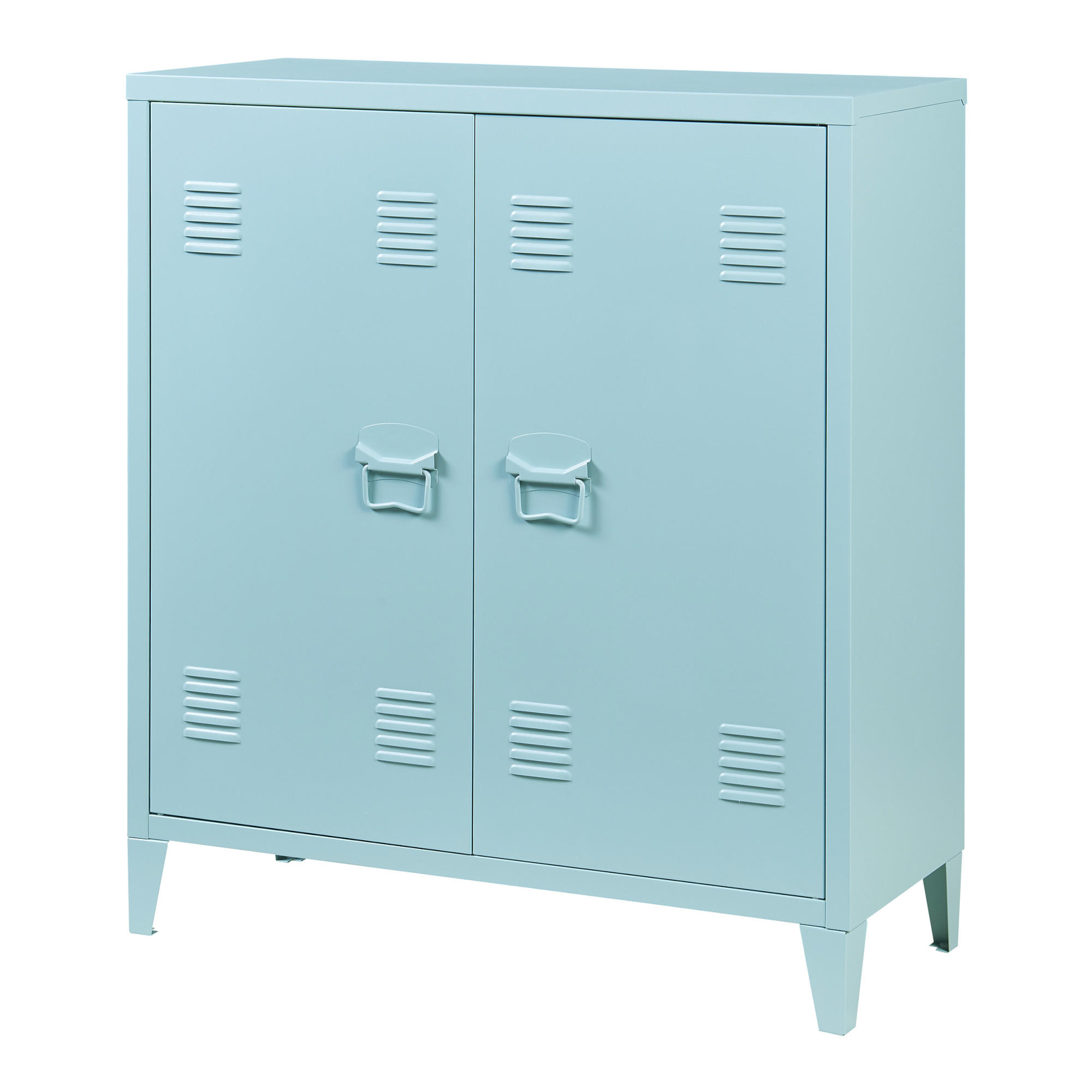 METALLSCHRANK Oripää - Blau, Metall (80/90/33cm) - [en.casa]