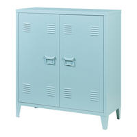 METALLSCHRANK Oripää - Blau, Metall (80/90/33cm) - [en.casa]