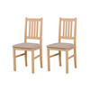 STUHL Bos 1 (2er Set) - Beige/Sonoma Eiche, Holz (43/94/40cm) - Leaf Design