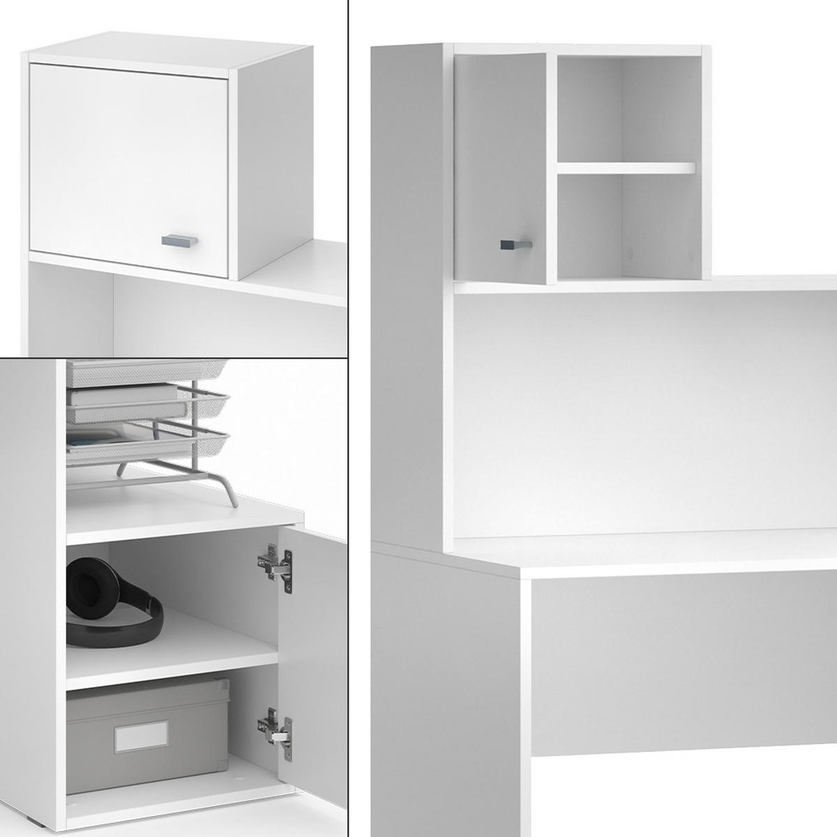SCHREIBTISCH Alwin Weiß 115 x 55 cm mit 2 Türen - Weiß, Holzwerkstoff (55/115/76.4cm) - Vicco