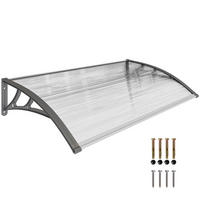 TÜRÜBERDACHUNG DE-07390 wetterfest mit Polycarbonat Grau - Transparent/Grau, Kunststoff/Metall (60/18/110cm) - ComfortXL