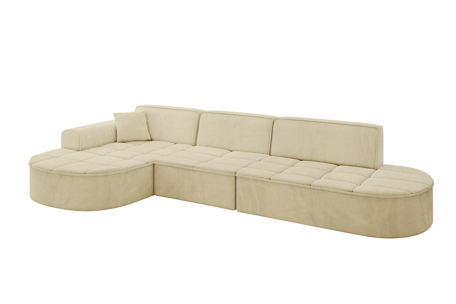ECKSOFA Ottomane Links TARO-L2 - 328x171x79,5 cm Beige - Beige, Holzwerkstoff/Textil (328/171cm) - ALTDECOR