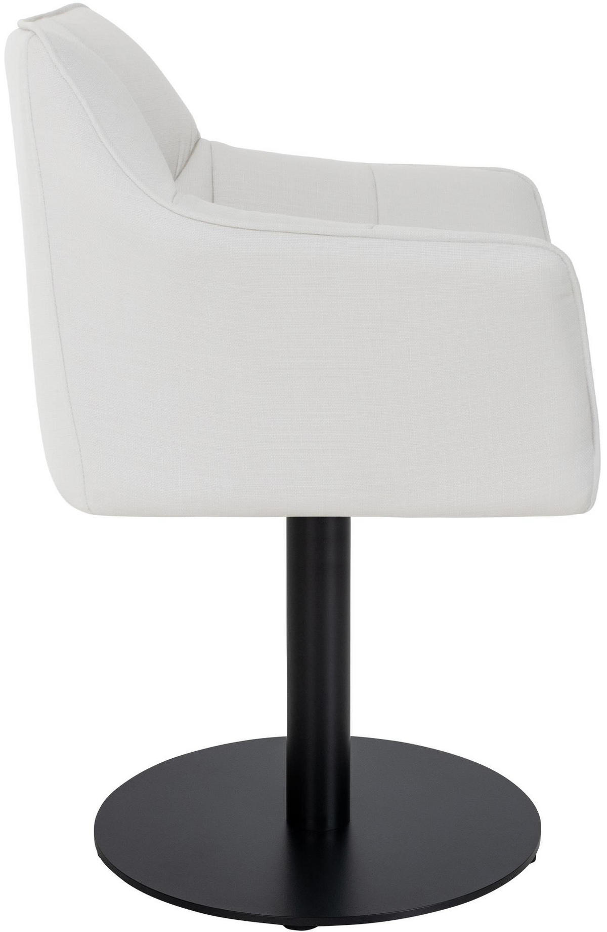 SESSEL Stoff weiß - Schwarz/Weiß, Textil/Metall (64/75/48cm) - CLP