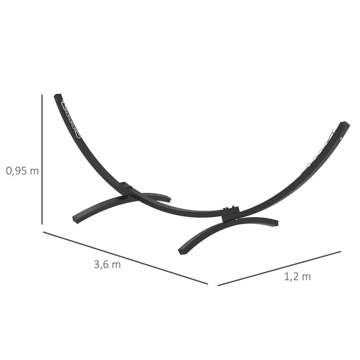 HÄNGEMATTENGESTELL DE-15268 360 cm, für Hängematten von 270–330 cm Grau - Grau, Metall (360/120/95cm) - ComfortXL