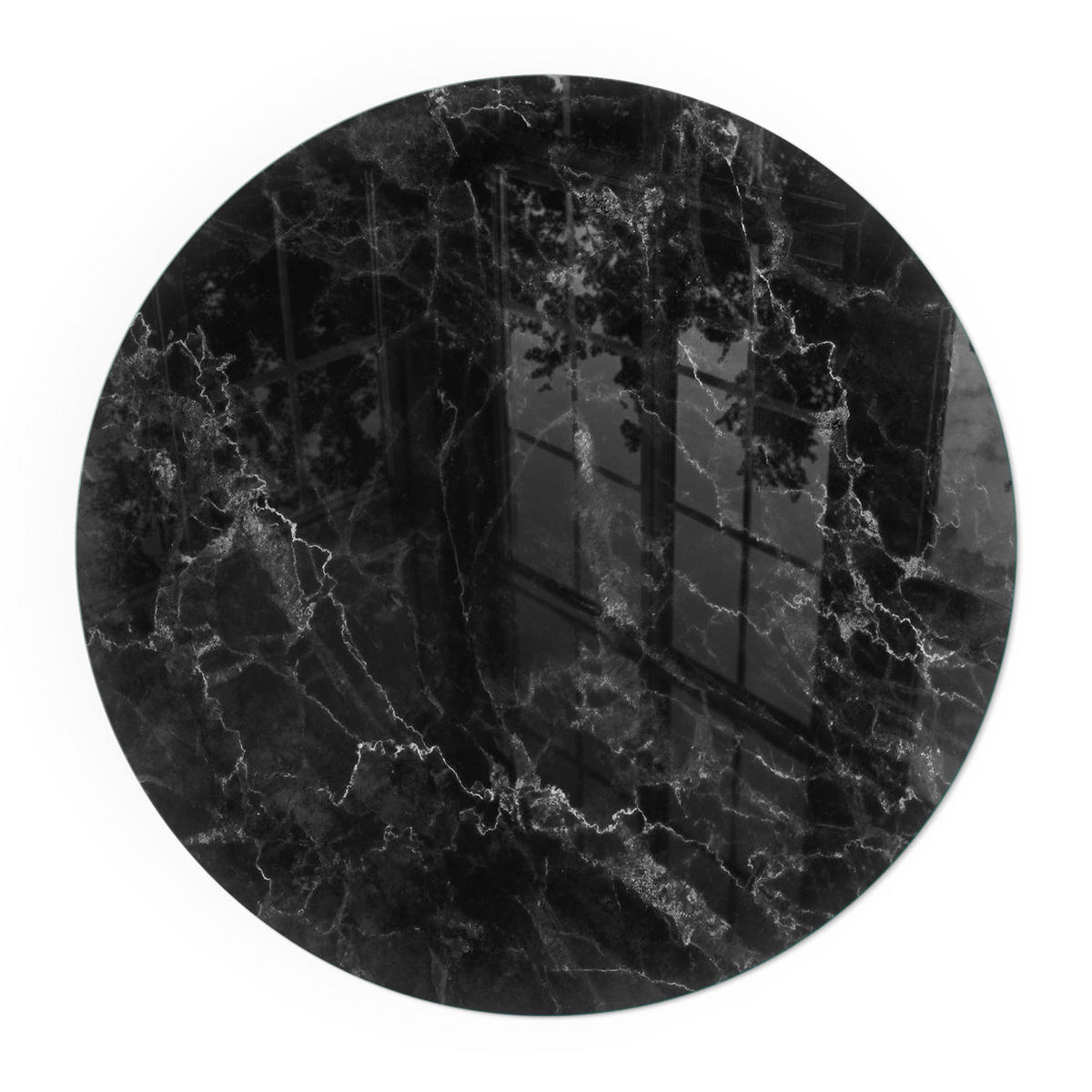 GLASPLATTE für Kamin Ø 60 cm - Schwarz, Glas (60/60/0.4cm) - TULUP