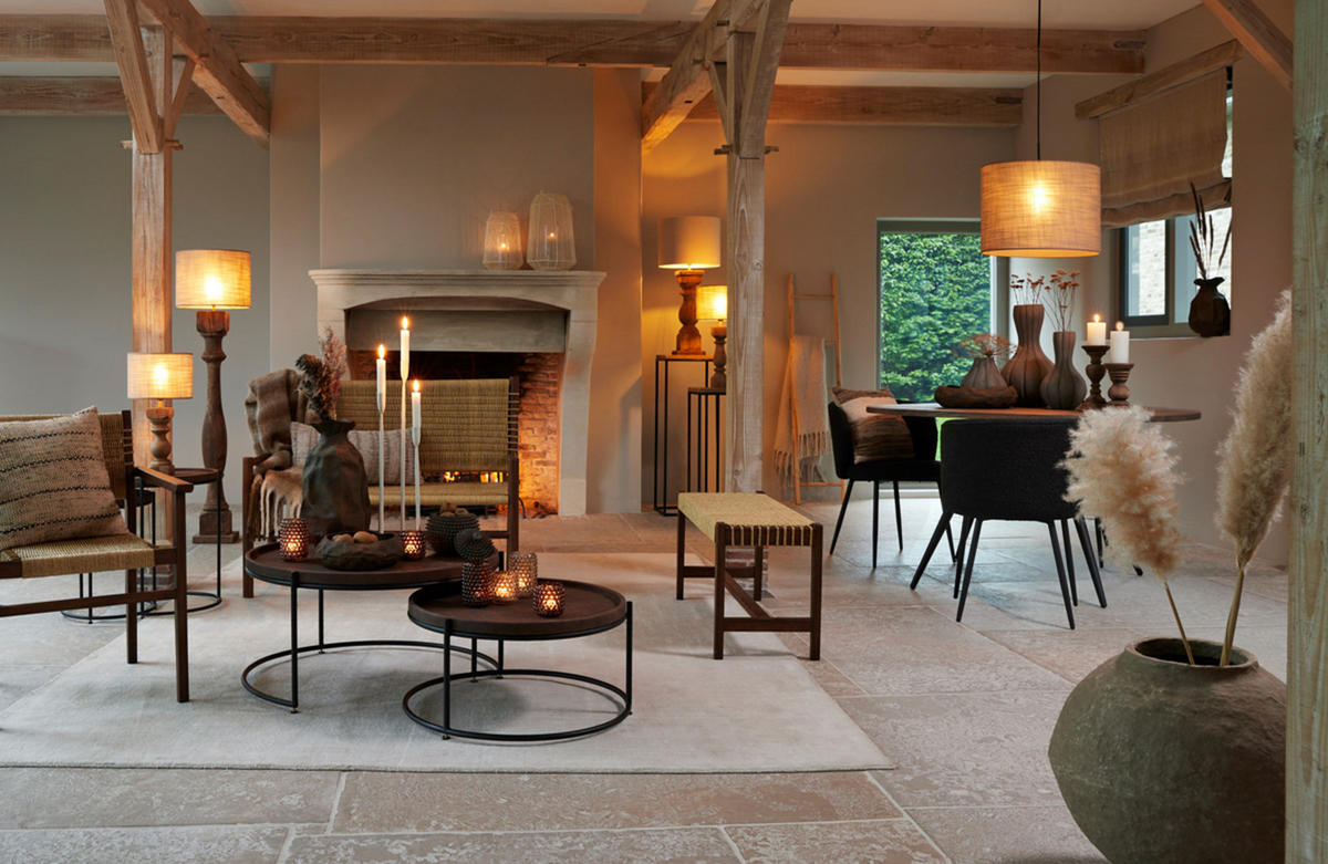 LAMPENFUSS Cumani Braun 9/9/36 cm - Dunkelbraun, Holz (9/9/36cm) - Light & Living