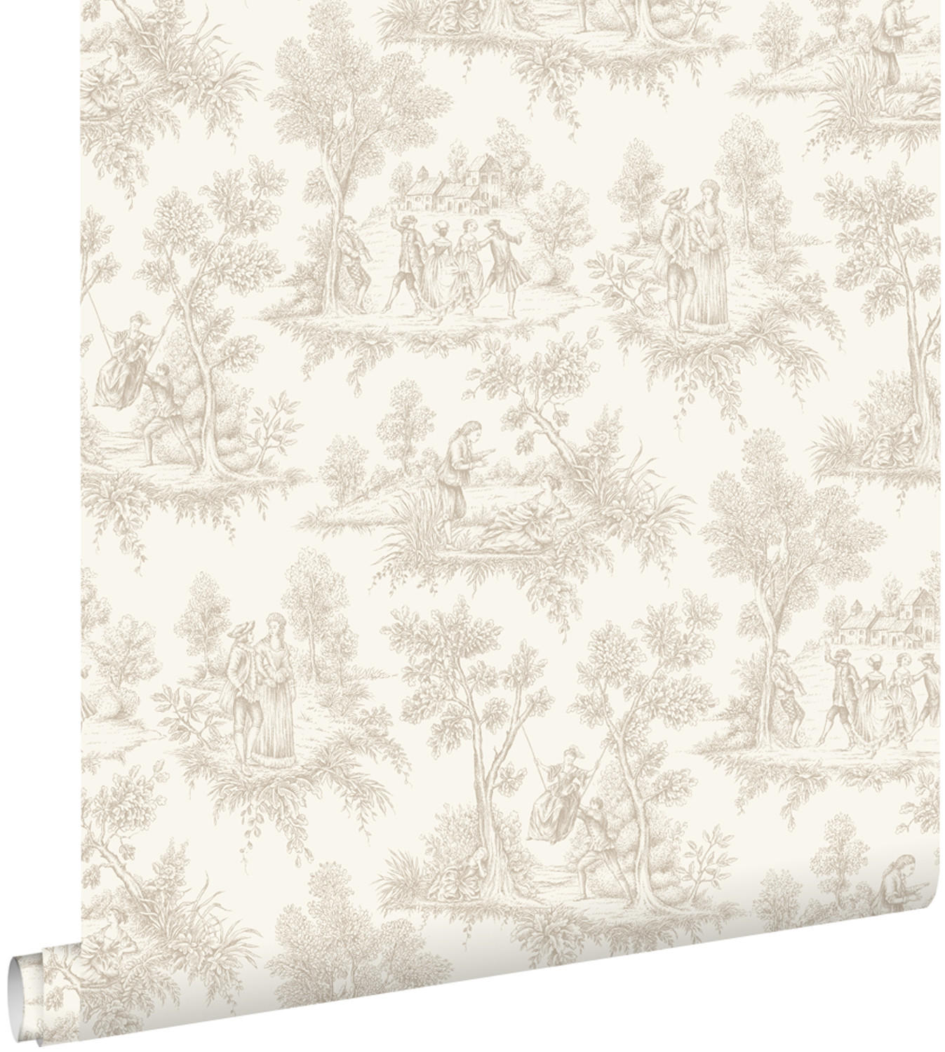TAPETE Toile de Jouy 50 x 900 cm - Weiß, Papier (50/900cm) - ESTAhome