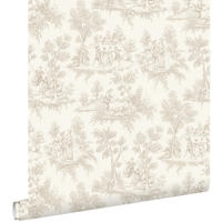 TAPETE Toile de Jouy 50 x 900 cm - Weiß, Papier (50/900cm) - ESTAhome