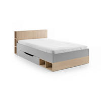 JUGENDBETT OLAF 06 120/200 in Platin Grau / Biskuit Eiche - Eichefarben/Grau, Holzwerkstoff (120/200cm) - Deine Möbel 24