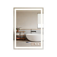 BADEZIMMERSPIEGEL Jena mit LED-Leuchte 50/70/3 cm - Weiß, Glas (70/3/50cm) - Nettlife