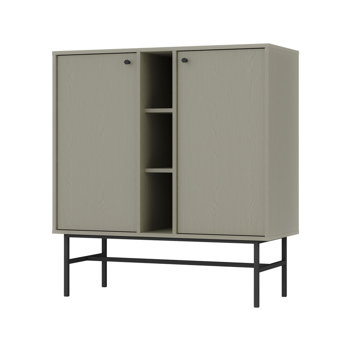 KOMMODE TORINO 100/108/41 cm mit 2 Türen Hellgrün - Hellgrün, Holzwerkstoff (100/108/41cm) - MASSENO