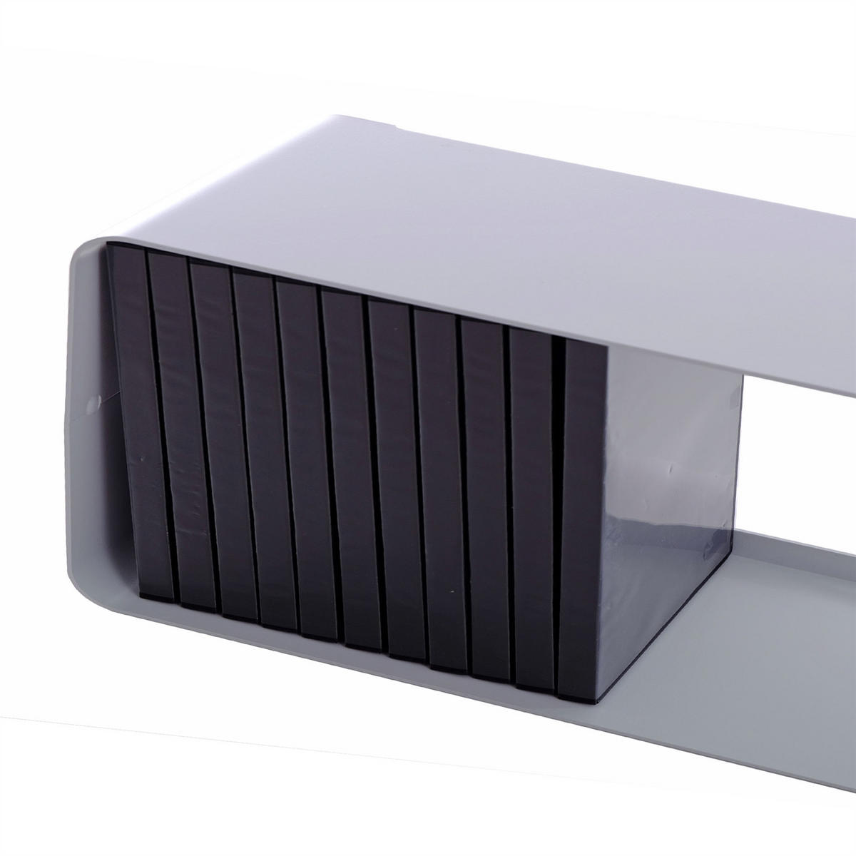 CD-REGAL Cube 80 Metall, Lounge Design weiß - Weiß, Metall (80/14/15cm) - DESIGN DELIGHTS