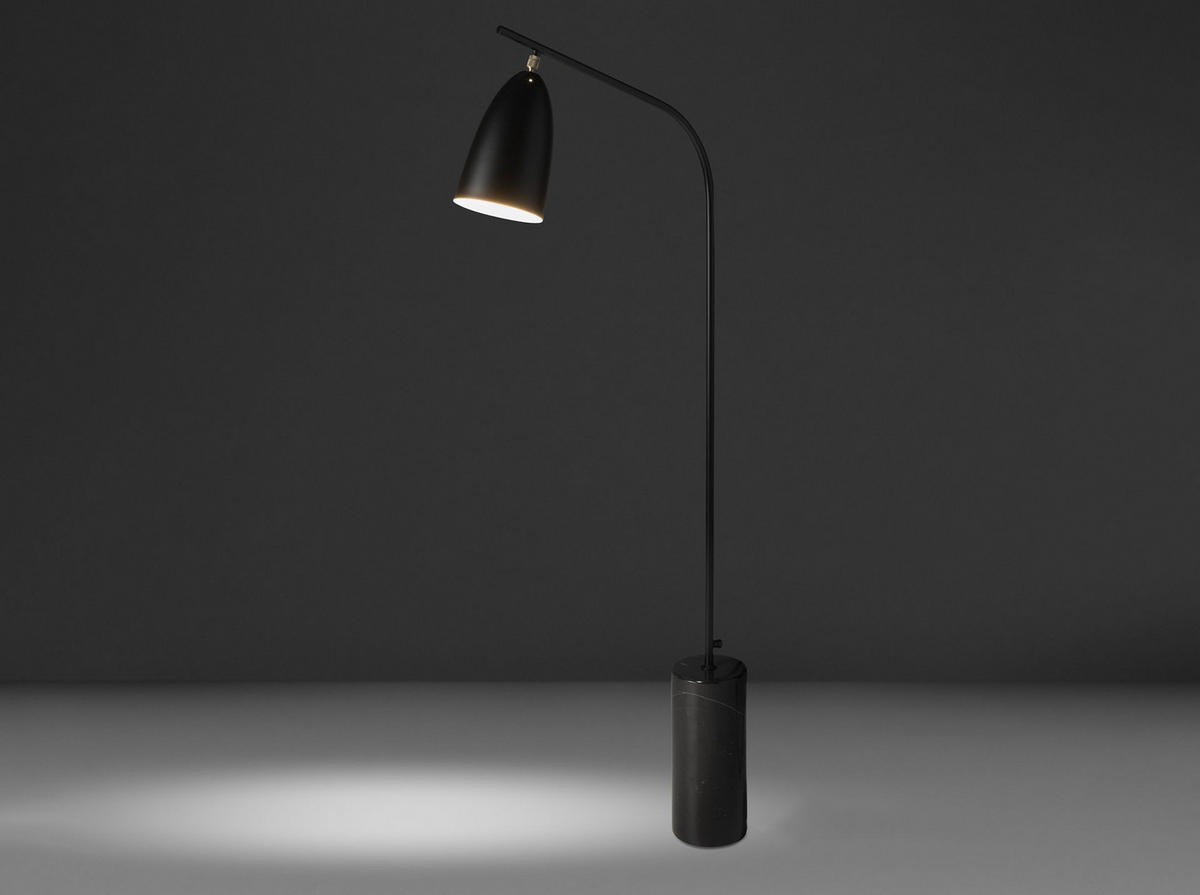 STELEUCHTE Stehleuchte aus schwarzem Marmor und schwarzem Stahl 62/15/147 cm - Schwarz, Metall (15/62/147cm) - ANGEL CERDA