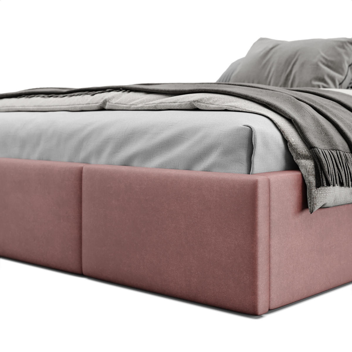 POLSTERBETT für Schlafzimmer Bett mit Stauraum Altrosa 140x200cm - Altrosa, Holzwerkstoff/Textil (160/200cm) - Muralo
