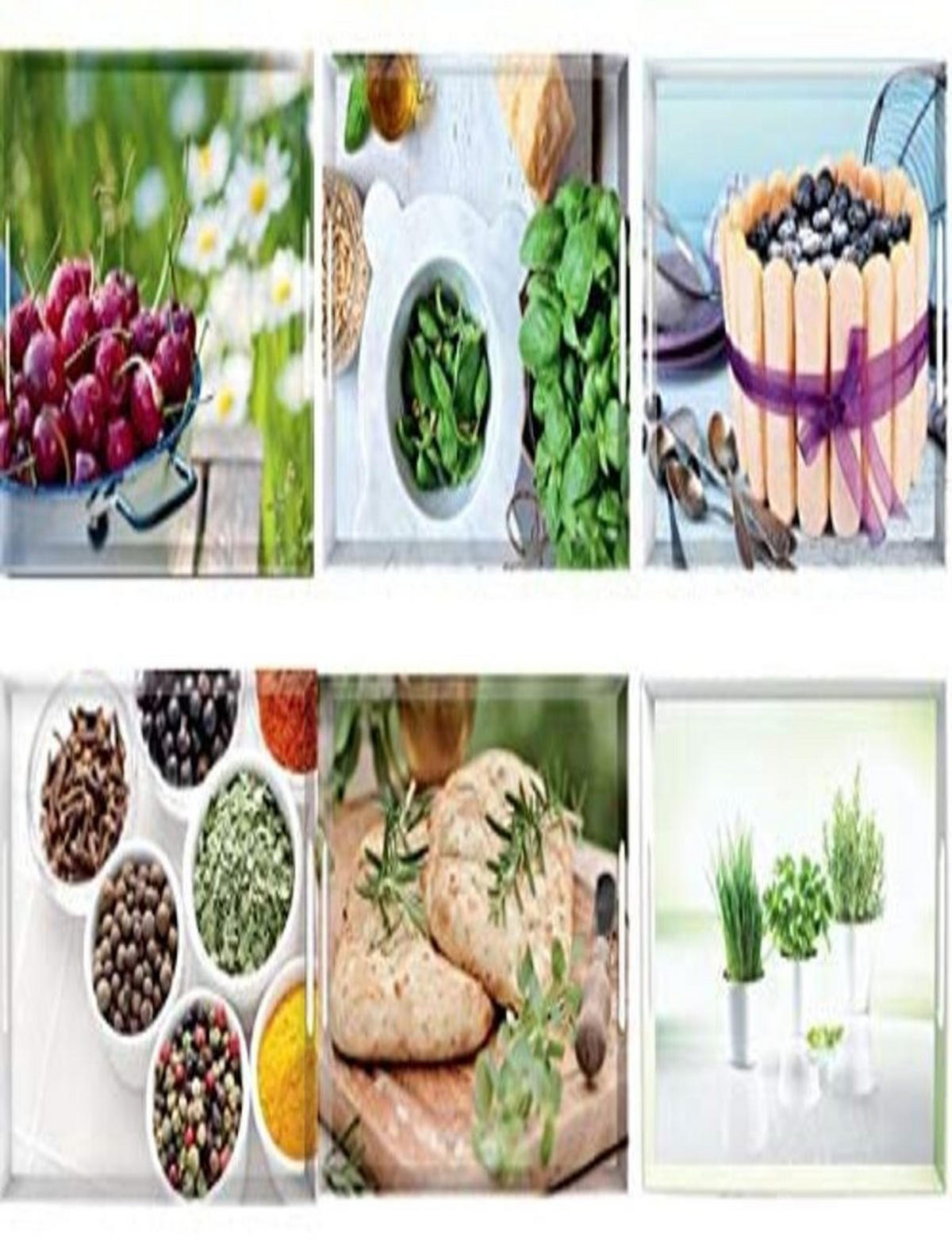 SERVIERTABLETT – Frühstücks- & Serviertablett 40×31 cm, Robust, Leicht zu Reinigen, Ideal für Küche, Wohnzimmer & Outdoor - Weiß/Grün, Kunststoff (31/8/40cm) - Emsa