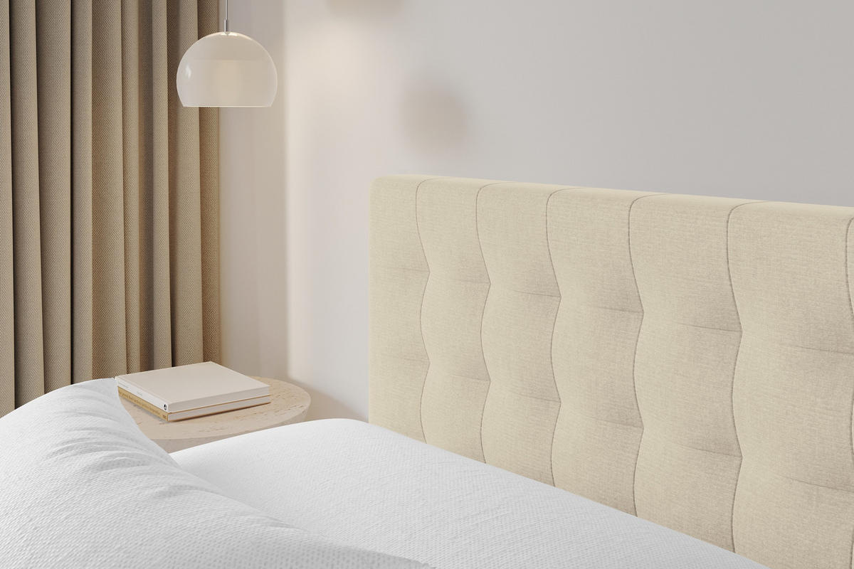 POLSTERBETT mit Bettkasten und Lattenrost, Boxbett ohne Matratze - PARI 180x200 Beige - Beige, Holzwerkstoff/Textil (180/200cm) - ALTDECOR